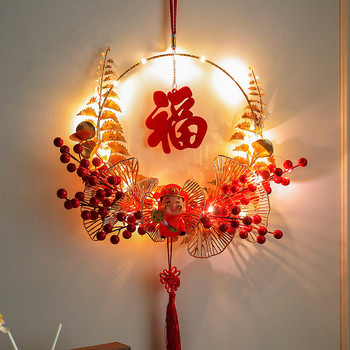Червен Китай Fortune Висящ китайски фенер Новогодишна висулка Домашен декор Успех Орнаменти Врата Китайски възел Благословия Фестивал