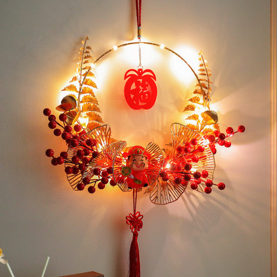 Sarkanā Ķīnas Fortune karājās ķīniešu laternas Jaungada kulons Mājas dekors Good Luck Ornaments Durvis Ķīniešu mezglu svētīšanas festivāls