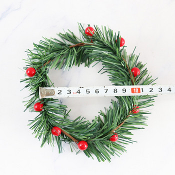2 τεμ. Χριστουγεννιάτικο στεφάνι με χριστουγεννιάτικο στεφάνι πεύκο 2 τμχ Δαχτυλίδι κηροπήγιο γιρλάντα Χριστουγεννιάτικο δέντρο Στολίδι για πάρτι σπιτιού Τεχνητό λουλούδι