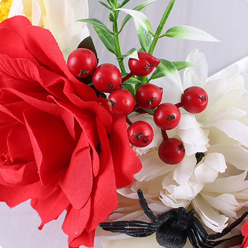 Garland Headband Simulation Bride Headdress Hair Band Αξεσουάρ Πλαστικό αφρό Berries Μεταξωτό ύφασμα ρυθμιζόμενα τεχνητά τριαντάφυλλα