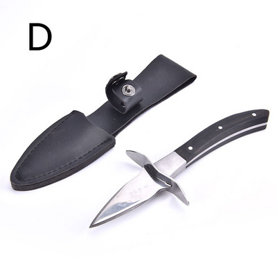 Unelte pentru scobirea stridiilor din oțel inoxidabil cu mâner din lemn Teaca din piele antiderapante și mănuși rezistente Instrumente pentru fructe de mare Gadgets