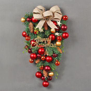 Χριστουγεννιάτικο στεφάνι Γιρλάντα Διακόσμηση σπιτιού Κρεμαστά Στολίδια Μπροστινής πόρτας Διακοσμήσεις τοίχου Χαρούμενα Χριστουγεννιάτικα Διακόσμηση Noel Tree στεφάνι