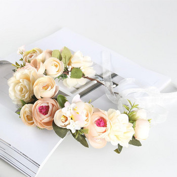 Λουλούδι στεφάνι στεφάνι λουλουδάτο γάμου Ρυθμιζόμενη χειροποίητη γιορτή γάμου φωτογραφικά στηρίγματα στεφάνι