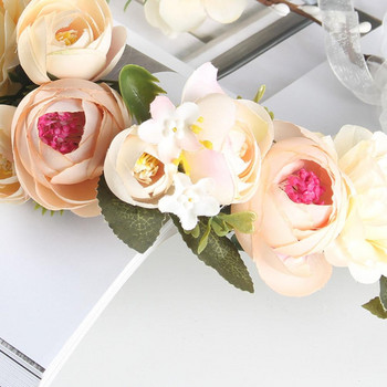 Λουλούδι στεφάνι στεφάνι λουλουδάτο γάμου Ρυθμιζόμενη χειροποίητη γιορτή γάμου φωτογραφικά στηρίγματα στεφάνι