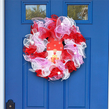 2023 για την ημέρα του Αγίου Βαλεντίνου Πλαστικά στεφάνια 30cm Γλυκό στολίδι Κρεμαστή Πόρτα τοίχου Διχτυωτό Διακόσμηση πάρτι Κόκκινες γιρλάντες