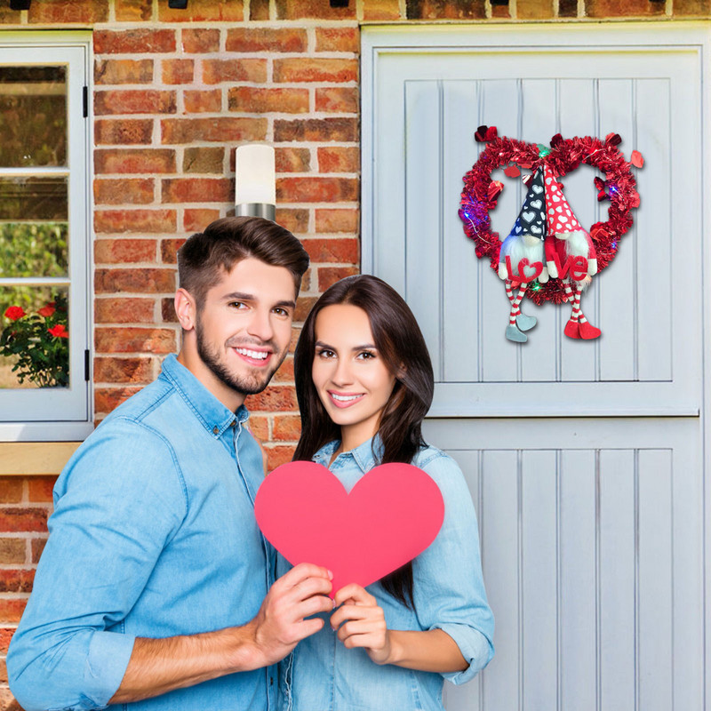 Ziua Îndrăgostiților Coronițe în formă de inimă Ornamente Cadou Două păpuși fără chip Ghirlande Decorare cu pandantiv Petrecere 2022 Scrisoare de dragoste Nou