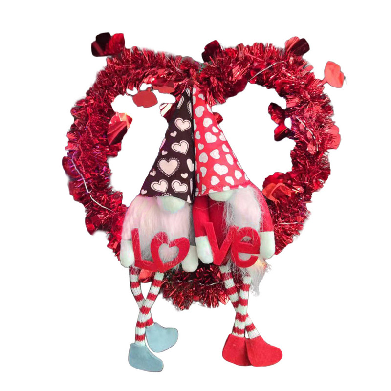 Ziua Îndrăgostiților Coronițe în formă de inimă Ornamente Cadou Două păpuși fără chip Ghirlande Decorare cu pandantiv Petrecere 2022 Scrisoare de dragoste Nou