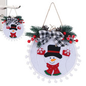 Коледен венец за многократна употреба Коледен гирлянд с 3 дизайна на висящ гирлянд за входна врата за домашен декор Празнични празнични парти консумативи