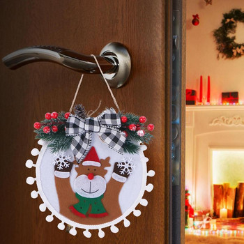 Επαναχρησιμοποιήσιμο Χριστουγεννιάτικο στεφάνι Χριστουγεννιάτικη γιρλάντα με 3 ντιζάιν κρεμαστή γιρλάντα μπροστινής πόρτας για διακόσμηση σπιτιού Εορταστικές προμήθειες για γιορτινό πάρτι