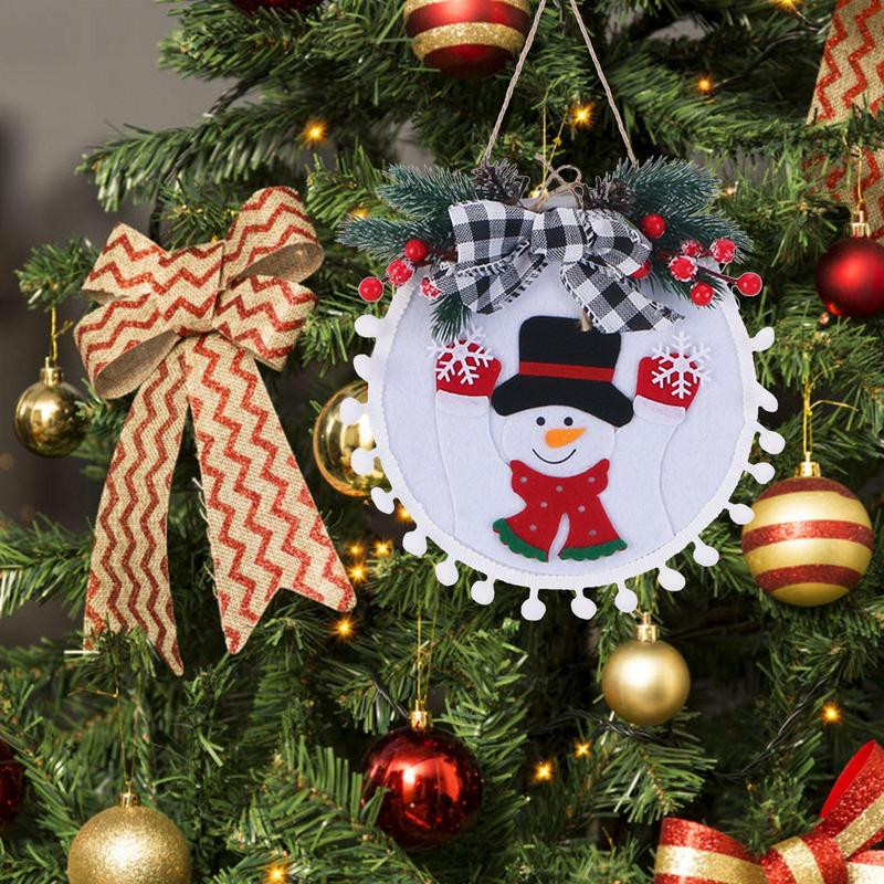 Коледен венец за многократна употреба Коледен гирлянд с 3 дизайна на висящ гирлянд за входна врата за домашен декор Празнични празнични парти консумативи