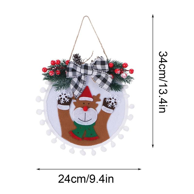 Коледен венец за многократна употреба Коледен гирлянд с 3 дизайна на висящ гирлянд за входна врата за домашен декор Празнични празнични парти консумативи