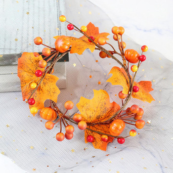 Μεταξωτά υφασμάτινα φύλλα Δαχτυλίδια κεριών Στεφάνια γιρλάντα για το ντεκόρ για το νέο έτος αποκριών