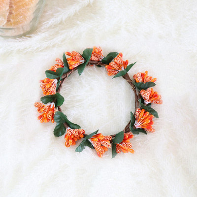 Pânză de mătase Frunze Lumânări Inele Coroane Ghirlandă pentru Decor Halloween de Anul Nou