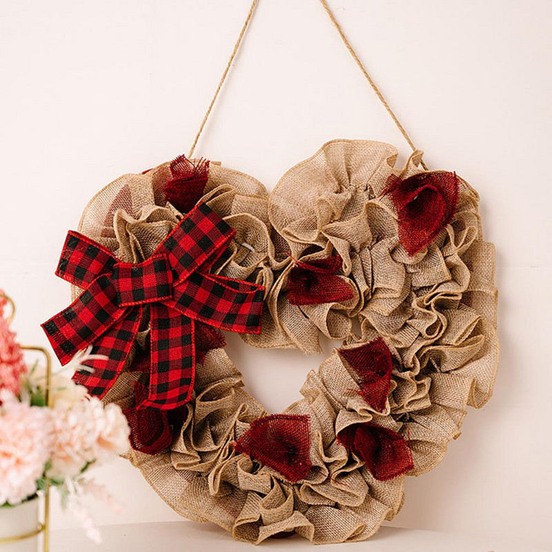 Εξαιρετικό μενταγιόν γιρλάντα για την ημέρα του Αγίου Βαλεντίνου DIY στεφάνι για την ημέρα του Αγίου Βαλεντίνου Καρό Διακοσμητικό Στολίδι στεφάνι του Αγίου Βαλεντίνου