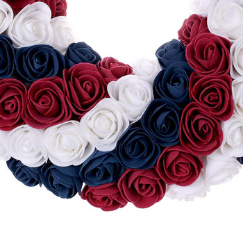 Αμερικανικό πατριωτικό στεφάνι Ημέρα ανεξαρτησίας στεφάνια για την μπροστινή πόρτα Πατριωτικές διακοσμήσεις αμερικανικής ημέρας μνήμης κόκκινο λευκό μπλε