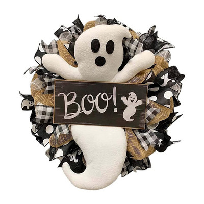 Halloween veniec zavesný lebka duch dekorácie predné halloweenske párty dvere zavesné okno vence rekvizity pozadie dekorácia