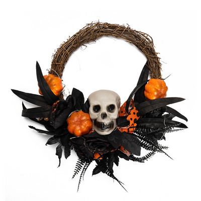Halloween veniec zavesný lebka duch dekorácie predné halloweenske párty dvere zavesné okno vence rekvizity pozadie dekorácia