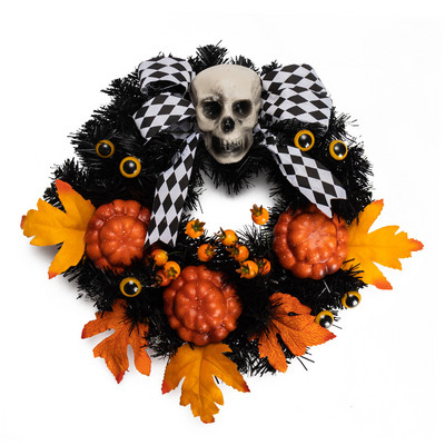 Halloween veniec zavesný lebka duch dekorácie predné halloweenske párty dvere zavesné okno vence rekvizity pozadie dekorácia