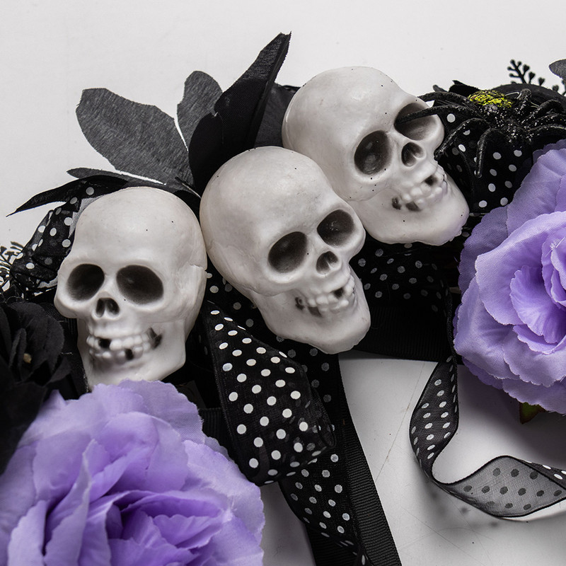 Halloween veniec zavesný lebka duch dekorácie predné halloweenske párty dvere zavesné okno vence rekvizity pozadie dekorácia