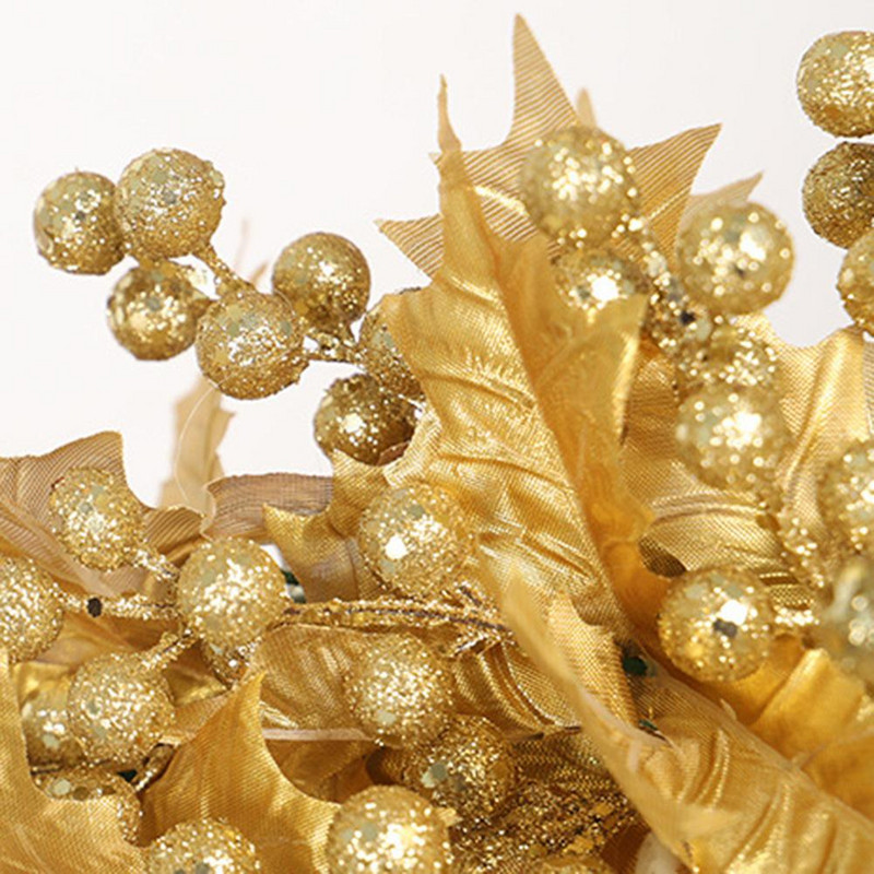 Zelta sudraba mākslīgais vainags, izturīgs reālistisks priekšējo durvju sienas logs, vītnes apdares kulons iekštelpām ārā #D0