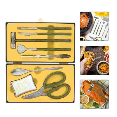 Crab Fructe de mare Instrument de decorticare Picior de crustacee Clește de oțel Ustensile de alegere ciocan Clește inoxidabil Homar Deveiner Coji de creveți