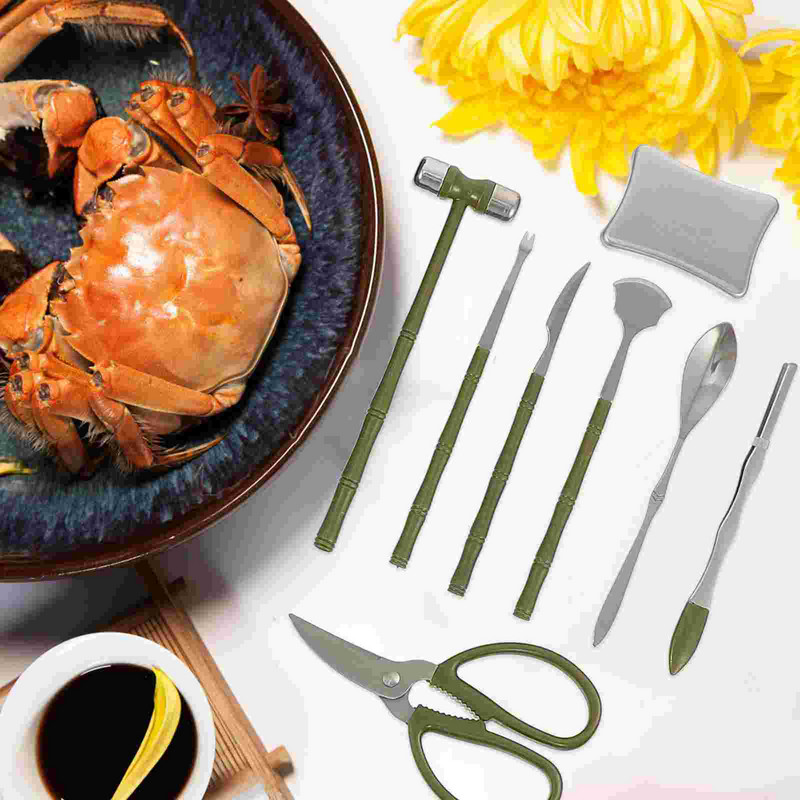 Crab Fructe de mare Instrument de decorticare Picior de crustacee Clește de oțel Ustensile de alegere ciocan Clește inoxidabil Homar Deveiner Coji de creveți