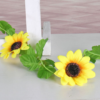 Κίτρινο τεχνητό λουλούδι Αμπέλι Στεφάνι Ηλίανθου Στολισμός Γάμου Στεφάνι Αψίδα Στολισμός Γάμου