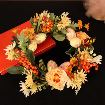 Πασχαλινά στεφάνια Διακόσμηση με λουλούδια κουνελάκι κουνέλι Γιρλάντα Διακόσμηση σπιτιού Διακοσμητικά στηρίγματα για πάρτι γενεθλίων Προμήθειες σπιτιού
