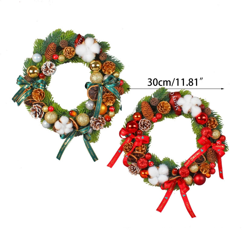 Umjetni božićni vijenac visi crvena vrpca Bowknot vijenac privjesak