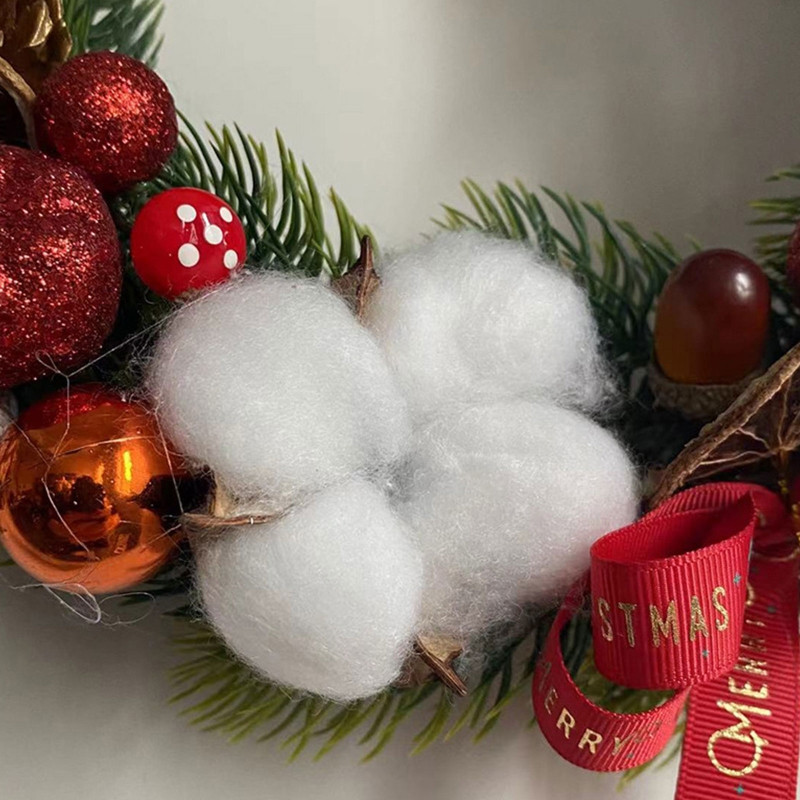 Umjetni božićni vijenac visi crvena vrpca Bowknot vijenac privjesak