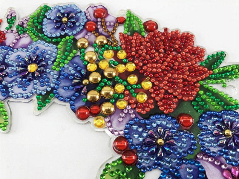 Coroană de Crăciun pictură cu diamant broderie desene animate Moș Crăciun punct de cruce ușă pandantiv suspendat Ghirlanda de flori Anul Nou 2023