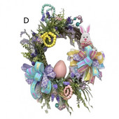 Iekarināms vainags Pretdeformēts durvju vainags ar loka mezglu. Veidošanas atmosfēra Lieldienu zaķa medības Olu vītnes kulonu festivāla dekors