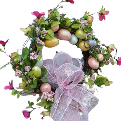 Uksepärg Erksavärviline lihavõttemuna vanik Pilkupüüdev ehitusatmosfäär Kunstlilled Lihavõttemunapärja kodukaunistus