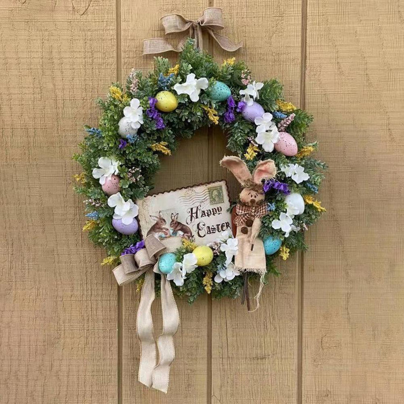 Uksepärg Erksavärviline lihavõttemuna vanik Pilkupüüdev ehitusatmosfäär Kunstlilled Lihavõttemunapärja kodukaunistus