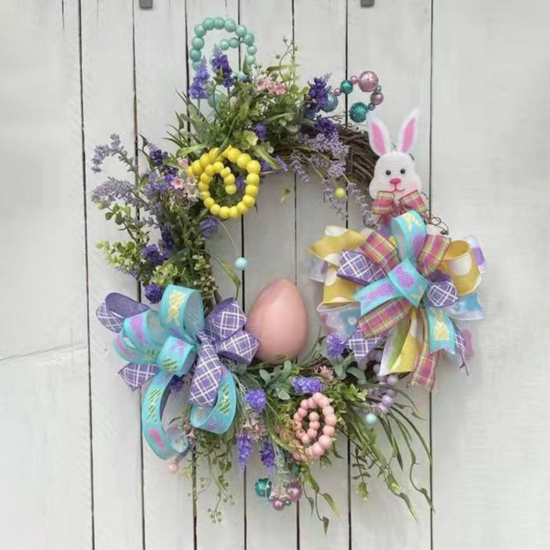 Uksepärg Erksavärviline lihavõttemuna vanik Pilkupüüdev ehitusatmosfäär Kunstlilled Lihavõttemunapärja kodukaunistus