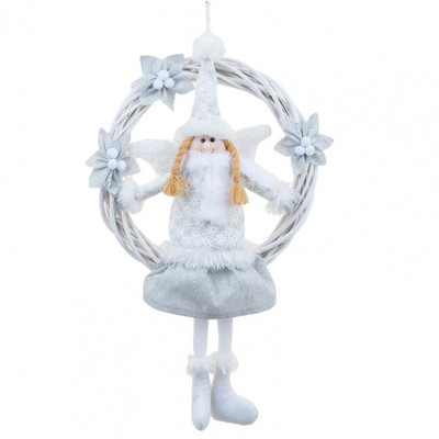 Inovativni božićni vijenac s izdubljenim prizorom, roza/bijeli slatki privjesak za božićno drvce