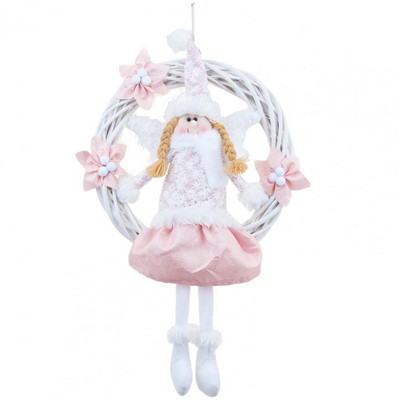 Inovativni božićni vijenac s izdubljenim prizorom, roza/bijeli slatki privjesak za božićno drvce