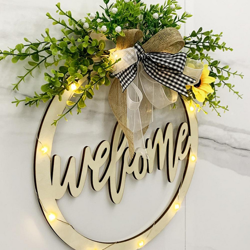 Ghirlandă din lemn Ghirlandă creativă cu litere imprimate cu design gol din lemn de Paște Bine ați venit acasă Semn agățat pentru consumabile pentru petreceri de Paște