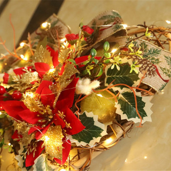 Χριστουγεννιάτικο στεφάνι σε σχήμα καρδιάς Festival Garland Indoor Outdoor with Lights Πολλαπλών χρήσεων για διακόσμηση σπιτιού μπροστινής πόρτας