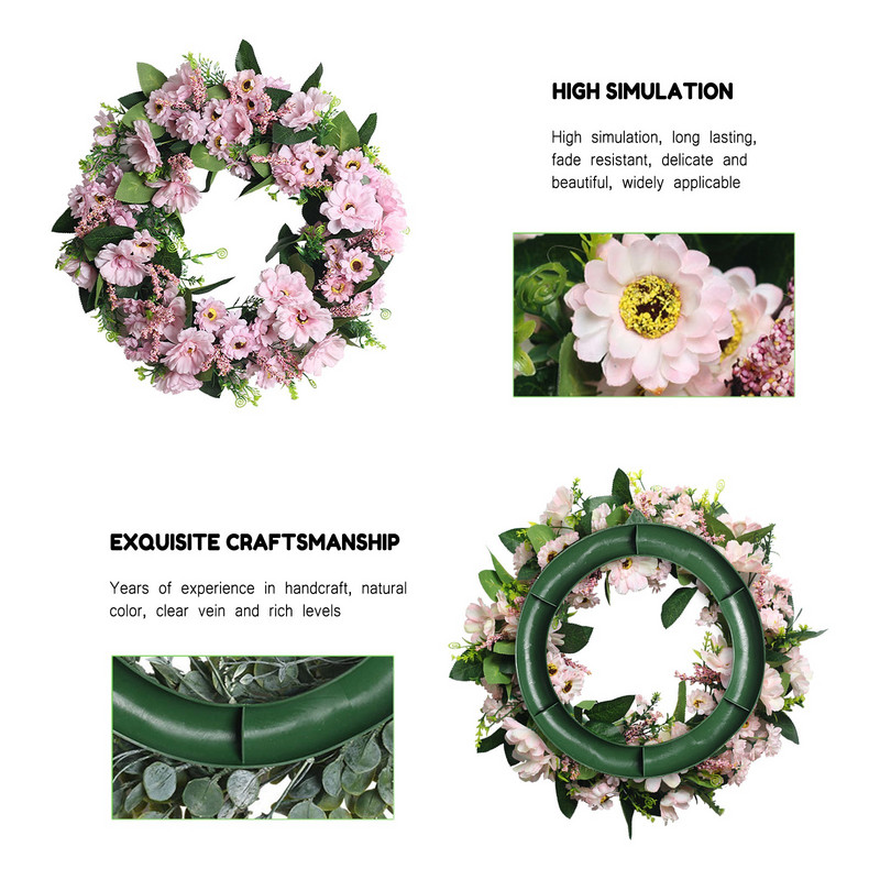 Rudens priekšgala āra vainags Valentīna dienas vainags Mākslīgo ballīšu vainags Žāvēti vīnogulāji un mākslīgie ziedi Pavasaris/vasara