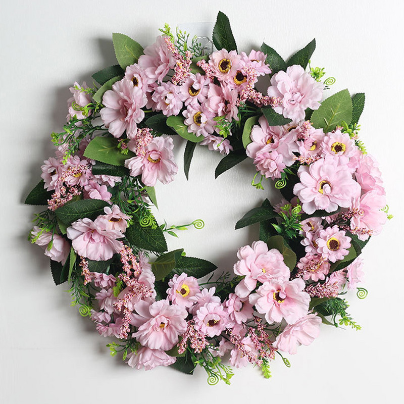 Rudens priekšgala āra vainags Valentīna dienas vainags Mākslīgo ballīšu vainags Žāvēti vīnogulāji un mākslīgie ziedi Pavasaris/vasara