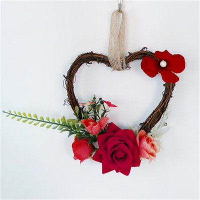 Dekoracija doma Zelena biljka u obliku srca Kolokacija girlanda Dnevni boravak Unutarnji zid Viseći ukrasi za svadbena vrata