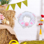 Πασχαλινό κουνέλι στεφάνι βελούδινο μενταγιόν γιρλάντα κουνέλι στεφάνι Αξεσουάρ σπιτιού