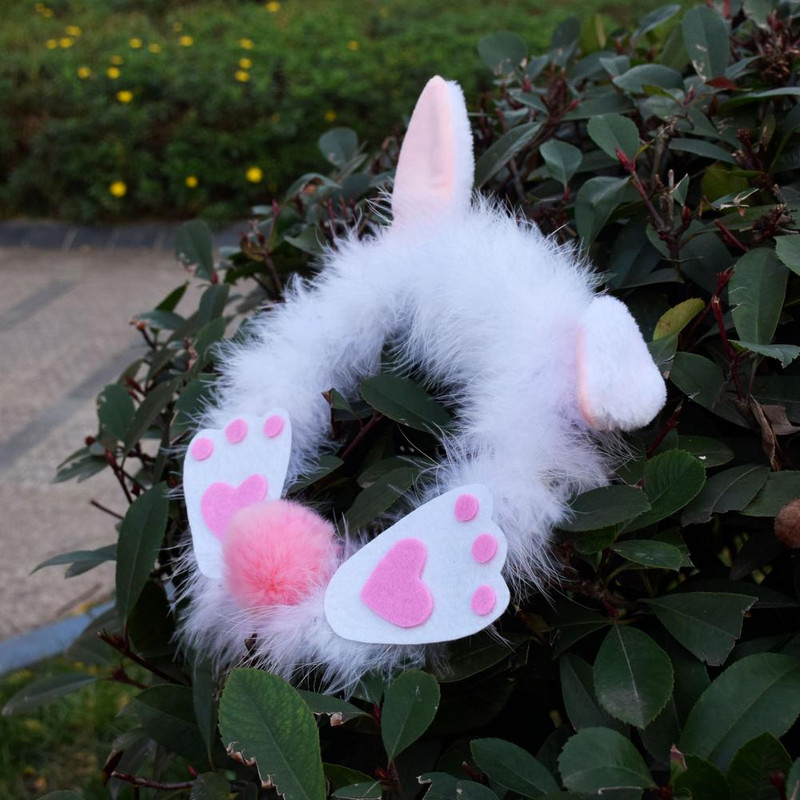 Πασχαλινό κουνέλι στεφάνι βελούδινο μενταγιόν γιρλάντα κουνέλι στεφάνι Αξεσουάρ σπιτιού