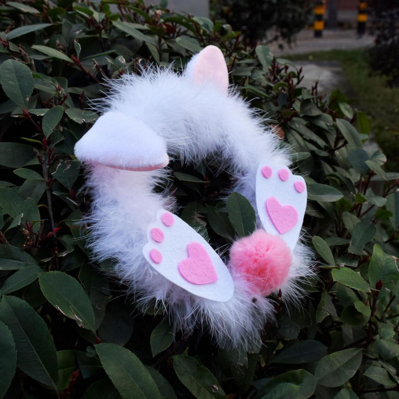 Πασχαλινό κουνέλι στεφάνι βελούδινο μενταγιόν γιρλάντα κουνέλι στεφάνι Αξεσουάρ σπιτιού