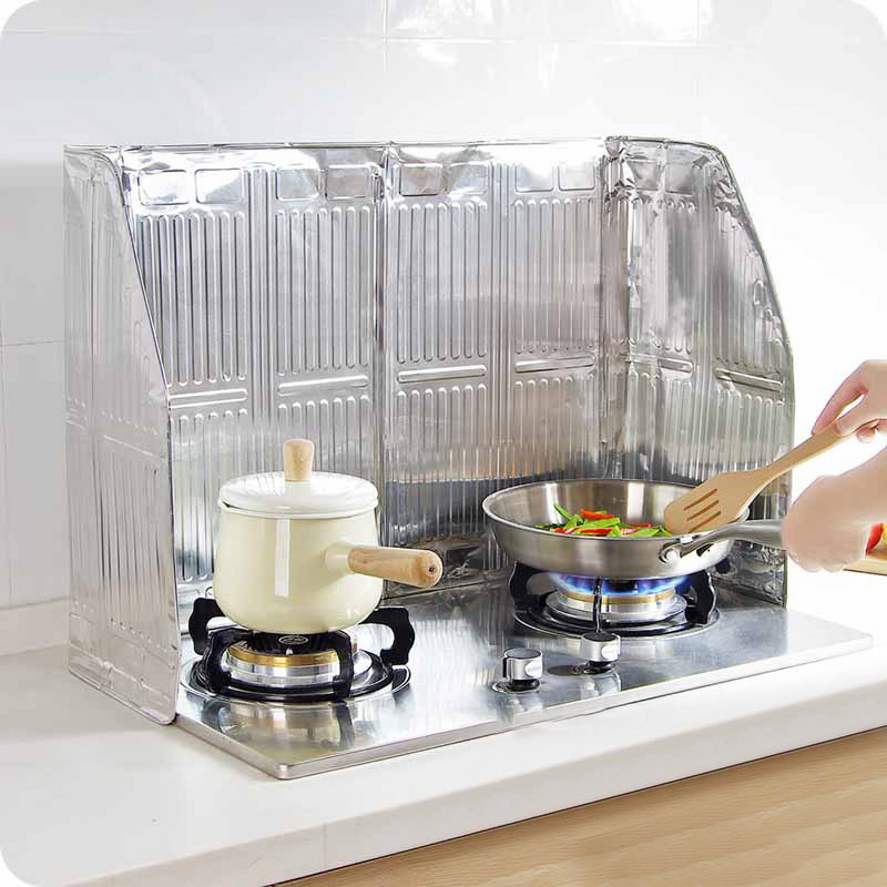 Dujinės viryklės apsauga Aliuminio sulankstoma alyvos pertvara virtuvės keptuvė, apsauga nuo alyvos taškymosi ekrano plokštė Virtuvės priedai