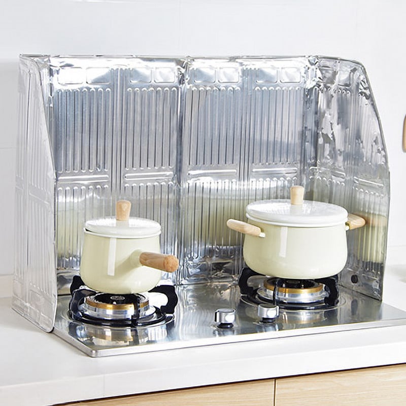 Dujinės viryklės apsauga Aliuminio sulankstoma alyvos pertvara virtuvės keptuvė, apsauga nuo alyvos taškymosi ekrano plokštė Virtuvės priedai