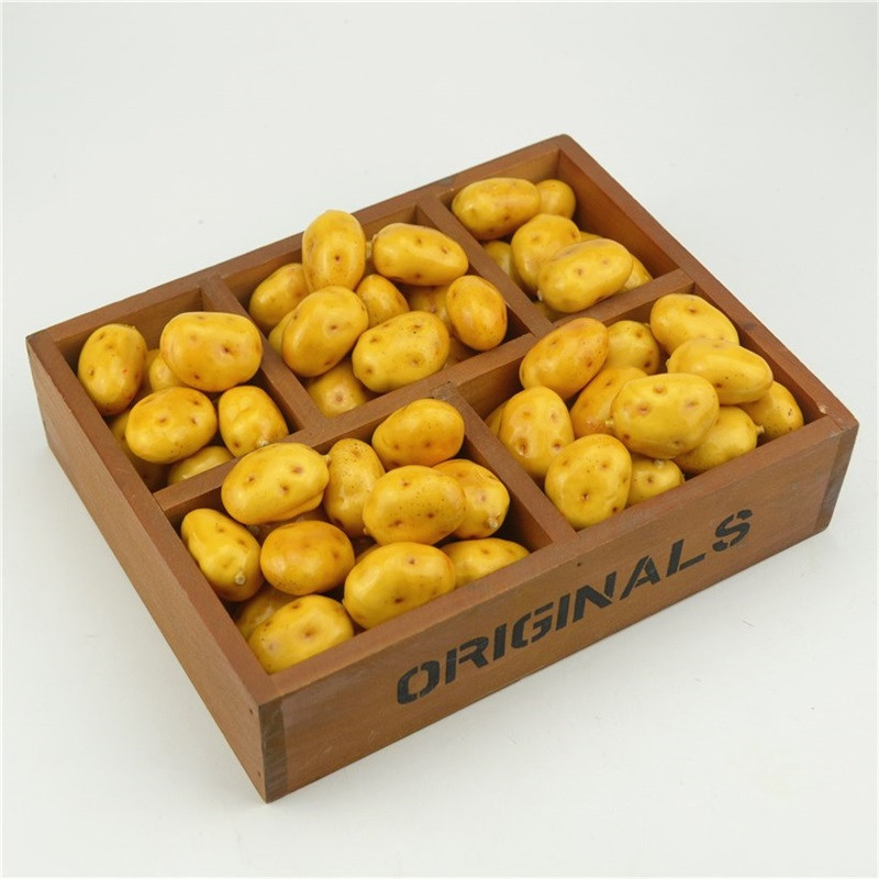 10 vnt Pigūs Mini bulvių putplasčio dirbtinės netikros vaisių daržovės namų vestuvių dekoravimui pažintinio žaislo valgomojo stalo puošmena