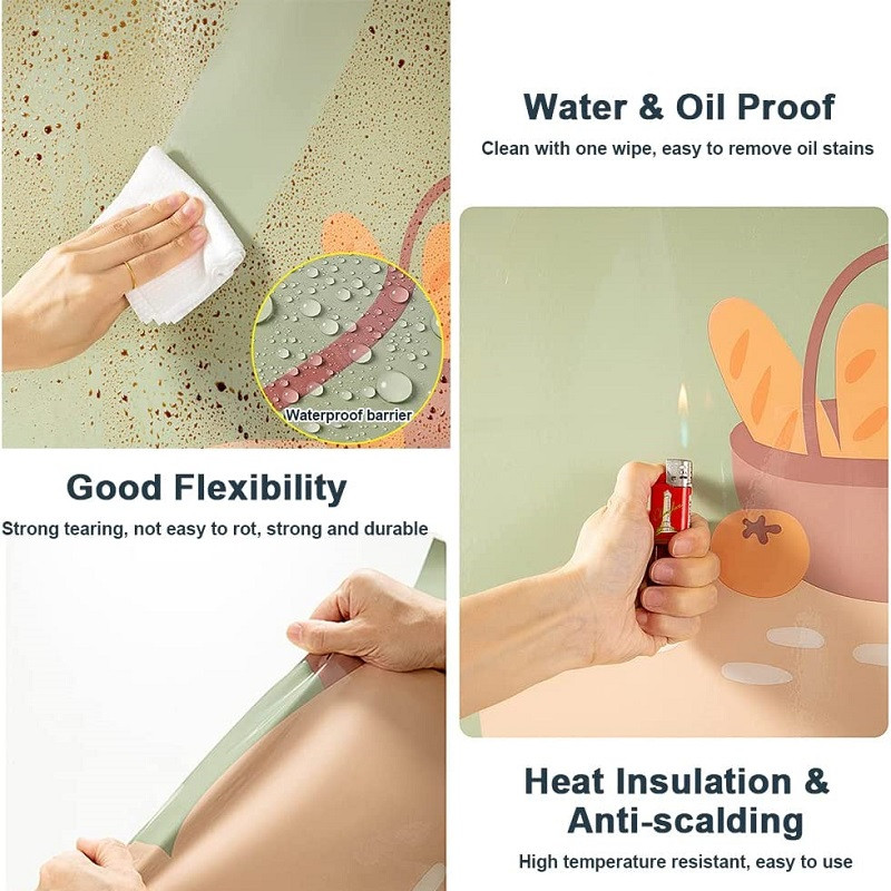 Autocolante de perete rezistente la ulei, tapet, autocolante de protecție pentru pereți pentru spălare de bucătărie, folie de aluminiu autoadezivă rezistentă la căldură