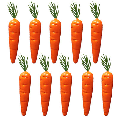 10 бр. Изкуствени моркови Фалшиви зеленчуци от пяна Мини моркови Великденска украса Парти Куклена къща Аксесоари Подпори за фотография на храна